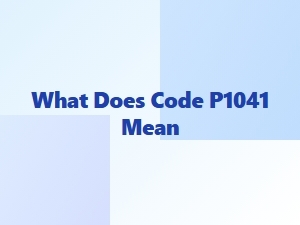 What Does Code P1041 Mean