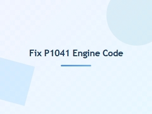Fix P1041 Engine Code Issues